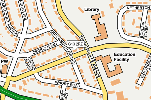 G13 2RZ map - OS OpenMap – Local (Ordnance Survey)