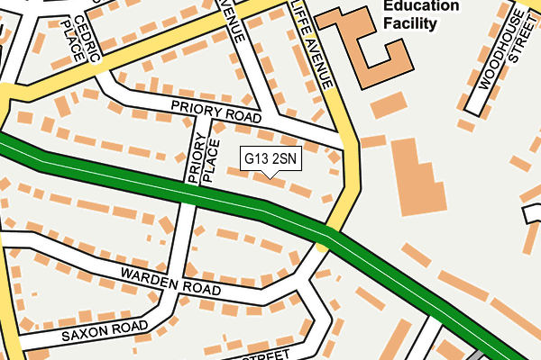 G13 2SN map - OS OpenMap – Local (Ordnance Survey)