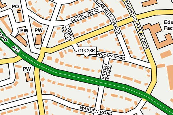 G13 2SR map - OS OpenMap – Local (Ordnance Survey)
