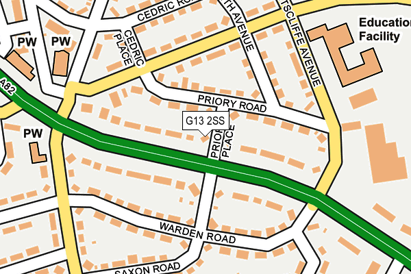 G13 2SS map - OS OpenMap – Local (Ordnance Survey)