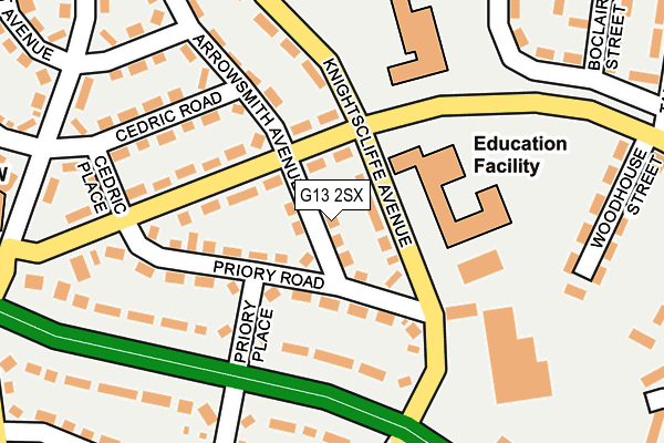 G13 2SX map - OS OpenMap – Local (Ordnance Survey)