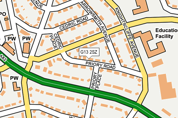 G13 2SZ map - OS OpenMap – Local (Ordnance Survey)