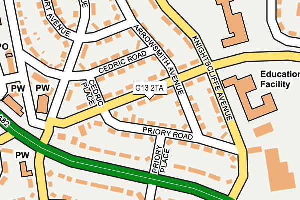 G13 2TA map - OS OpenMap – Local (Ordnance Survey)