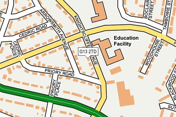 G13 2TD map - OS OpenMap – Local (Ordnance Survey)