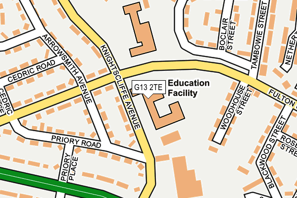 G13 2TE map - OS OpenMap – Local (Ordnance Survey)
