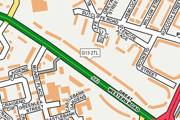 G13 2TL map - OS OpenMap – Local (Ordnance Survey)