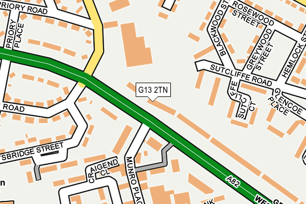 G13 2TN map - OS OpenMap – Local (Ordnance Survey)