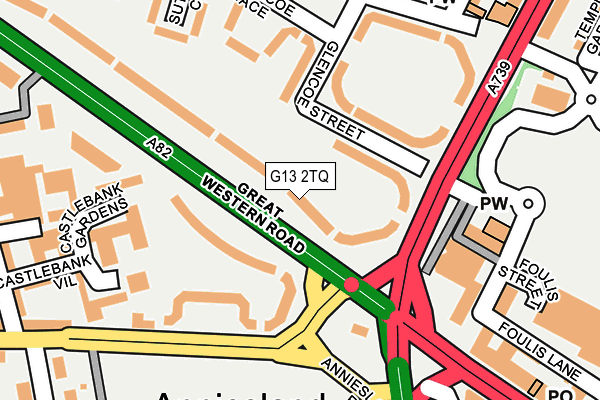 G13 2TQ map - OS OpenMap – Local (Ordnance Survey)