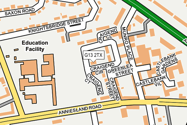 G13 2TX map - OS OpenMap – Local (Ordnance Survey)