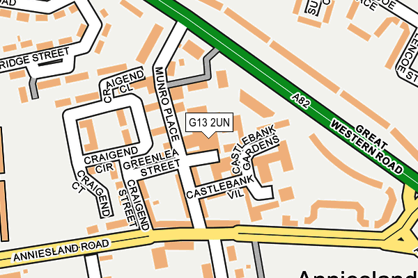 G13 2UN map - OS OpenMap – Local (Ordnance Survey)