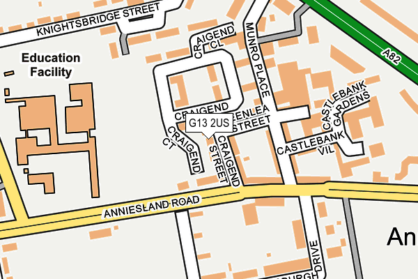 G13 2US map - OS OpenMap – Local (Ordnance Survey)