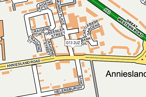 G13 2UZ map - OS OpenMap – Local (Ordnance Survey)
