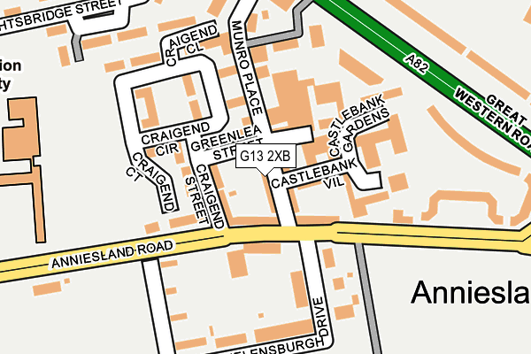 G13 2XB map - OS OpenMap – Local (Ordnance Survey)