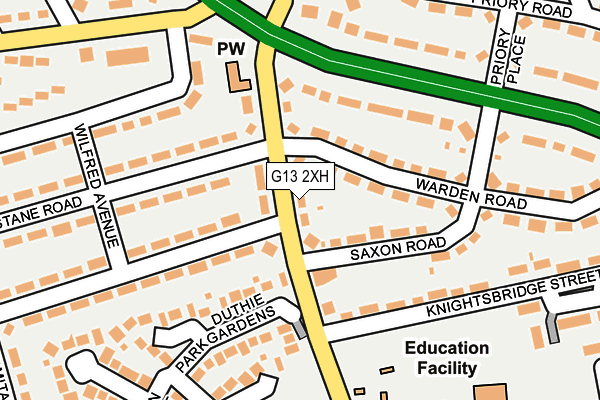 G13 2XH map - OS OpenMap – Local (Ordnance Survey)