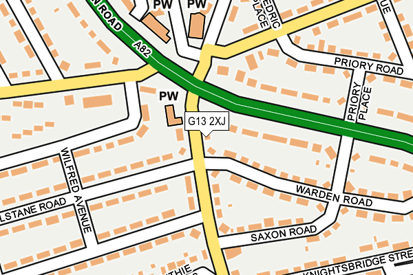 G13 2XJ map - OS OpenMap – Local (Ordnance Survey)