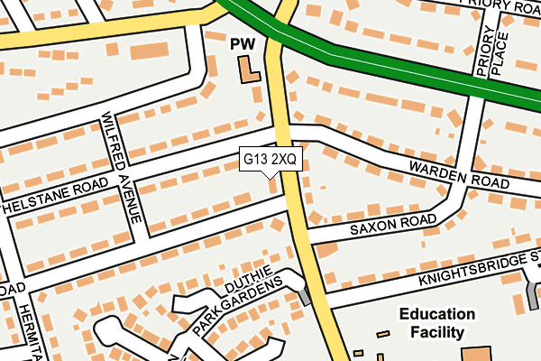 G13 2XQ map - OS OpenMap – Local (Ordnance Survey)