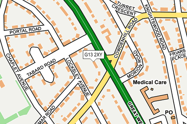 G13 2XY map - OS OpenMap – Local (Ordnance Survey)