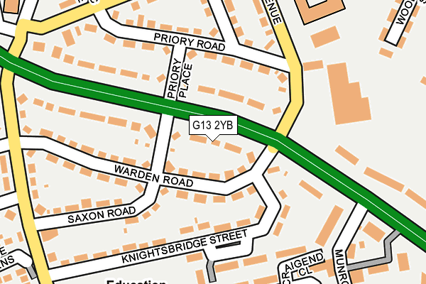 G13 2YB map - OS OpenMap – Local (Ordnance Survey)
