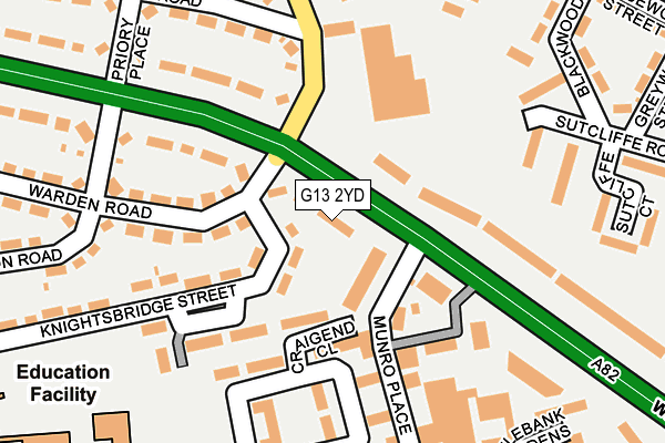 G13 2YD map - OS OpenMap – Local (Ordnance Survey)