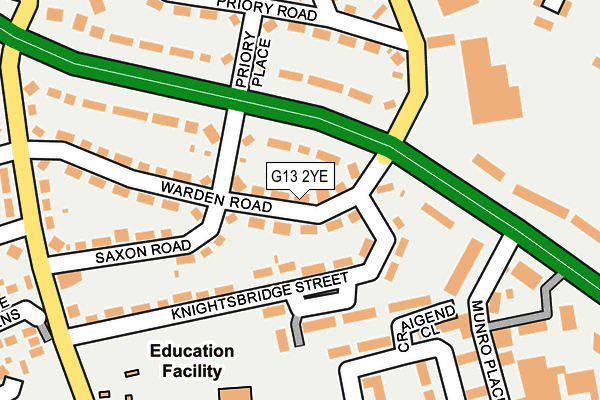G13 2YE map - OS OpenMap – Local (Ordnance Survey)