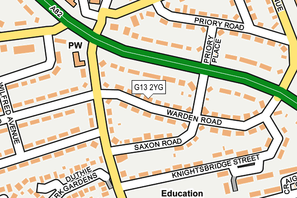 G13 2YG map - OS OpenMap – Local (Ordnance Survey)