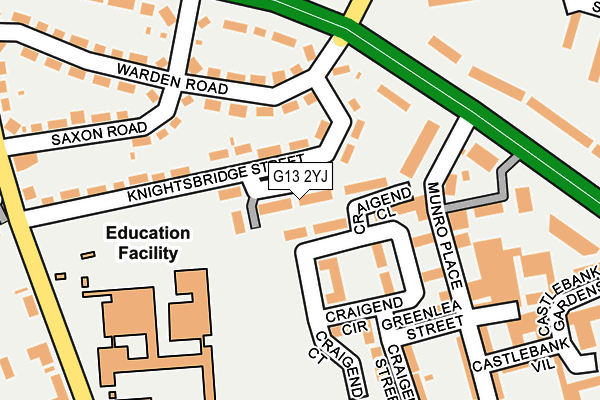 G13 2YJ map - OS OpenMap – Local (Ordnance Survey)