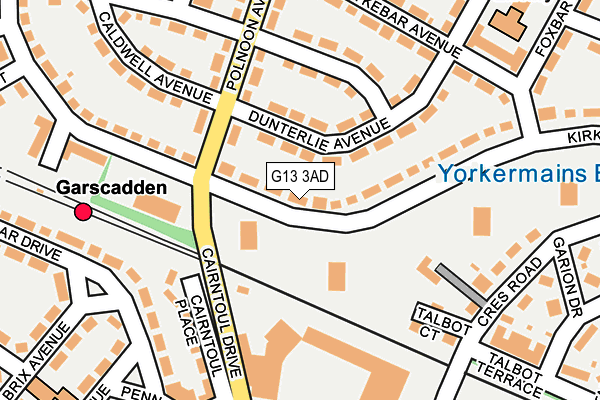 G13 3AD map - OS OpenMap – Local (Ordnance Survey)