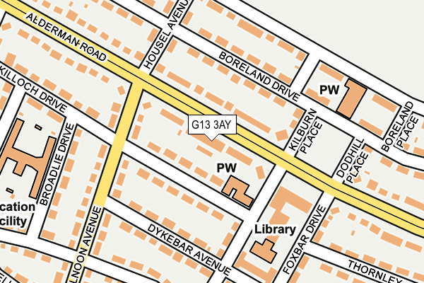 G13 3AY map - OS OpenMap – Local (Ordnance Survey)