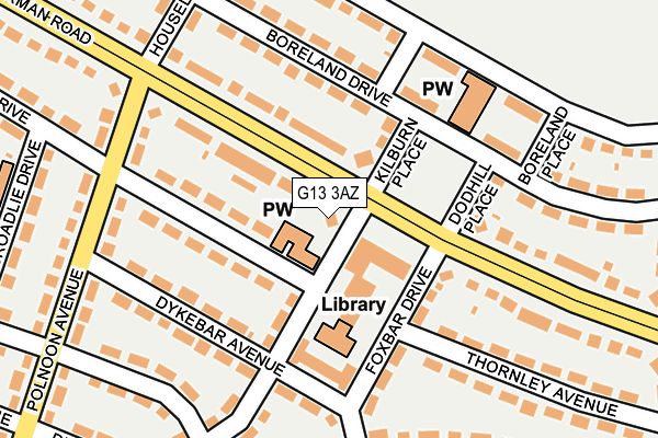 G13 3AZ map - OS OpenMap – Local (Ordnance Survey)