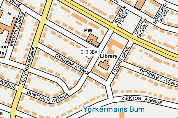 G13 3BA map - OS OpenMap – Local (Ordnance Survey)