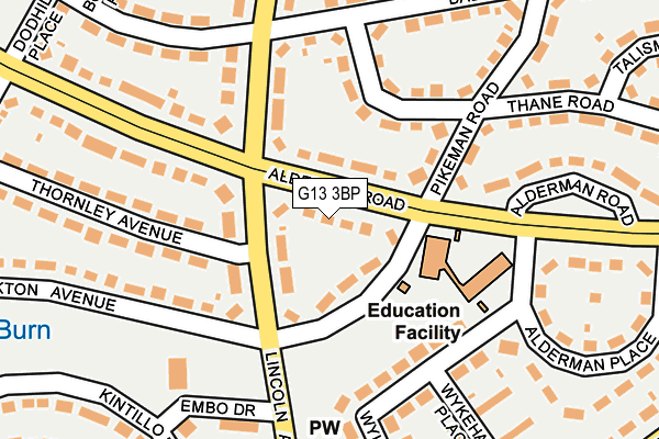 G13 3BP map - OS OpenMap – Local (Ordnance Survey)