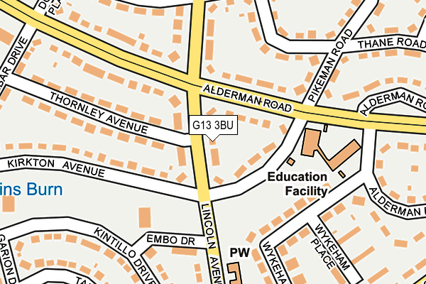G13 3BU map - OS OpenMap – Local (Ordnance Survey)
