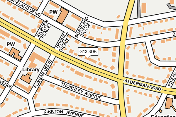 G13 3DB map - OS OpenMap – Local (Ordnance Survey)