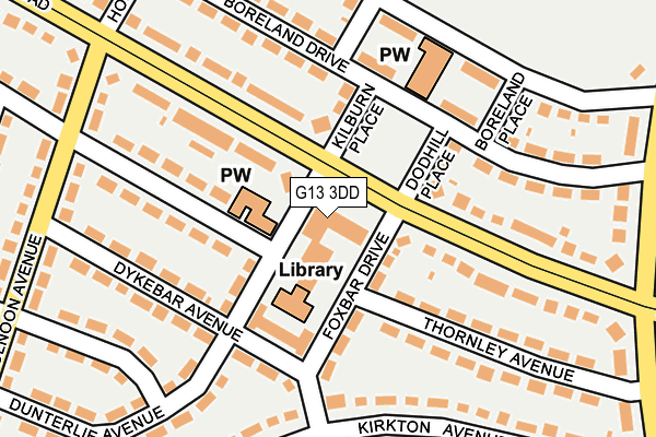 G13 3DD map - OS OpenMap – Local (Ordnance Survey)