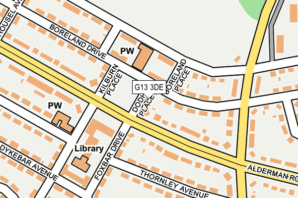G13 3DE map - OS OpenMap – Local (Ordnance Survey)