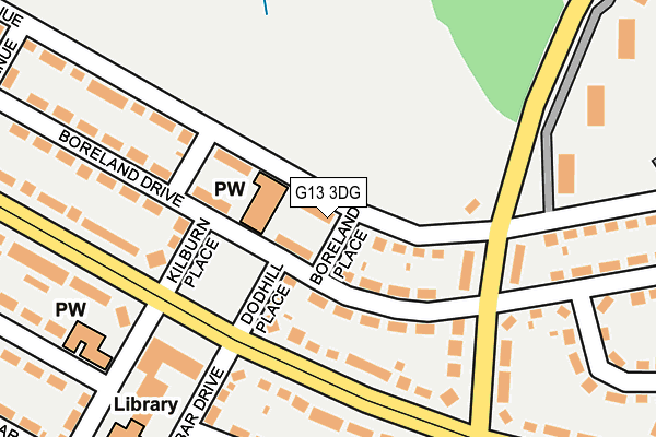 G13 3DG map - OS OpenMap – Local (Ordnance Survey)