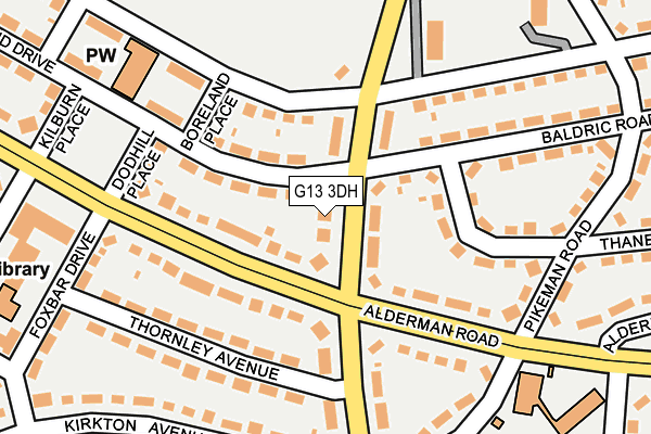 G13 3DH map - OS OpenMap – Local (Ordnance Survey)