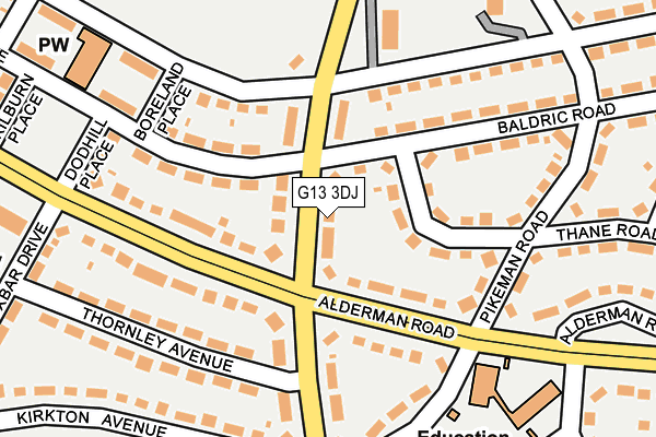 G13 3DJ map - OS OpenMap – Local (Ordnance Survey)