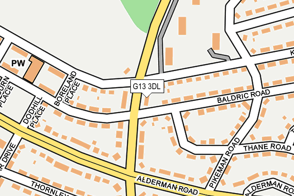 G13 3DL map - OS OpenMap – Local (Ordnance Survey)