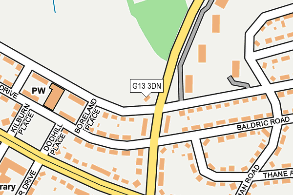G13 3DN map - OS OpenMap – Local (Ordnance Survey)