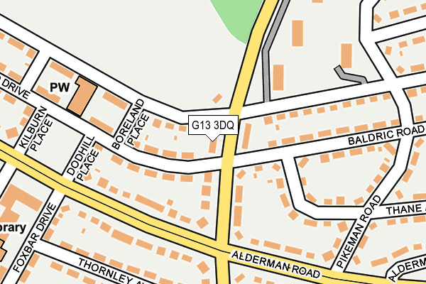 G13 3DQ map - OS OpenMap – Local (Ordnance Survey)