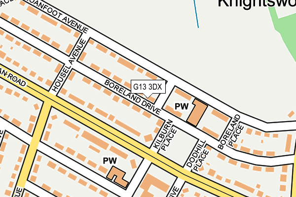 G13 3DX map - OS OpenMap – Local (Ordnance Survey)