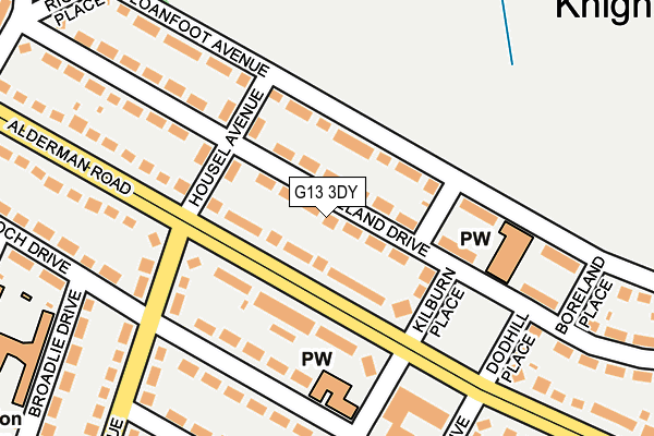 G13 3DY map - OS OpenMap – Local (Ordnance Survey)