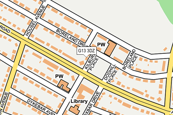 G13 3DZ map - OS OpenMap – Local (Ordnance Survey)