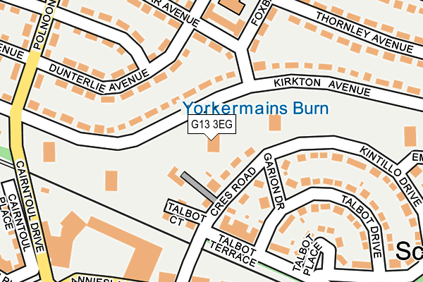 G13 3EG map - OS OpenMap – Local (Ordnance Survey)