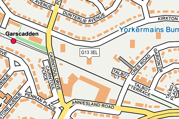 G13 3EL map - OS OpenMap – Local (Ordnance Survey)