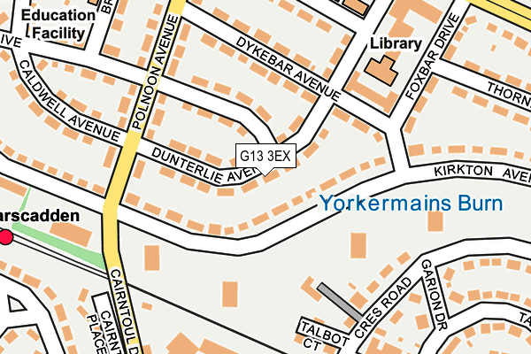 G13 3EX map - OS OpenMap – Local (Ordnance Survey)