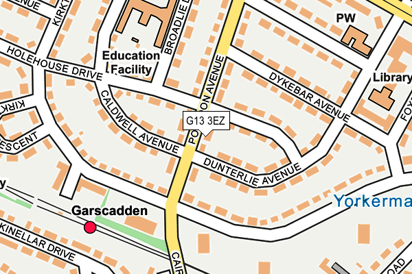 G13 3EZ map - OS OpenMap – Local (Ordnance Survey)