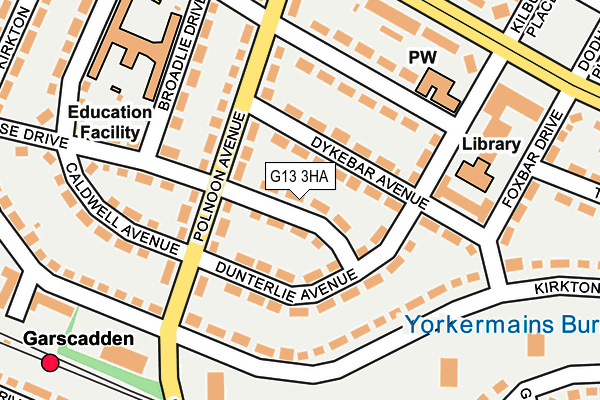 G13 3HA map - OS OpenMap – Local (Ordnance Survey)