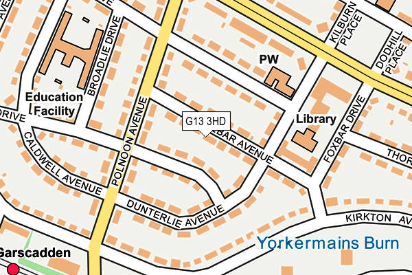 G13 3HD map - OS OpenMap – Local (Ordnance Survey)